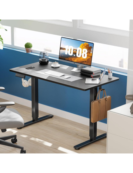 Escritorio de pie eléctrico Sweetcrispy 40x24" negro con 3 presets