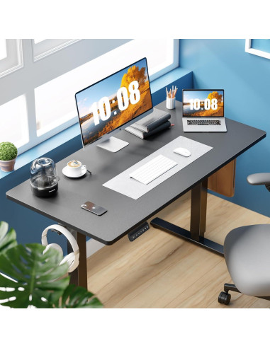 Escritorio de pie eléctrico Sweetcrispy 40x24" negro con 3 presets