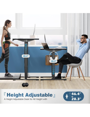 Escritorio de pie eléctrico Sweetcrispy 40x24" negro con 3 presets