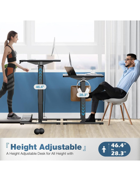 Escritorio de pie eléctrico Sweetcrispy 40x24" negro con 3 presets