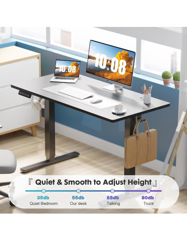 Escritorio de pie eléctrico Sweetcrispy 40x24" negro con 3 presets