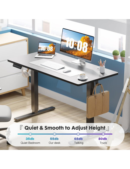 Escritorio de pie eléctrico Sweetcrispy 40x24" negro con 3 presets