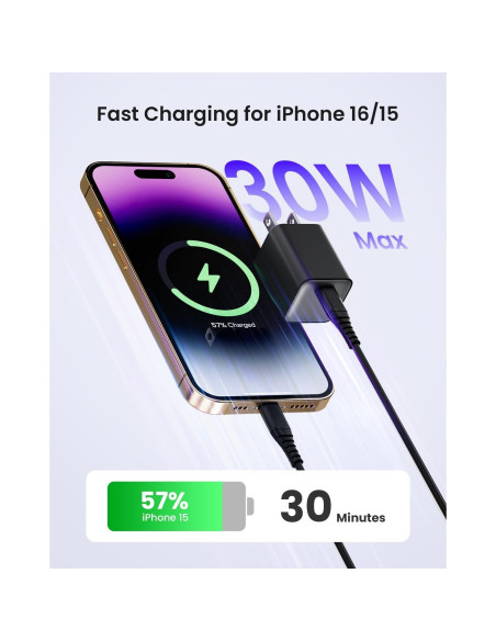 Cargador de pared 30W Wegear USB C GaN III rápido plegable