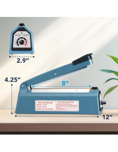 Sellador de Calor Manual Metronic 20 cm Ajustable Azul 2