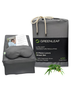 Juego de Sábanas Queen 5 Piezas GREENLEAF Viscosa Bambú Gris