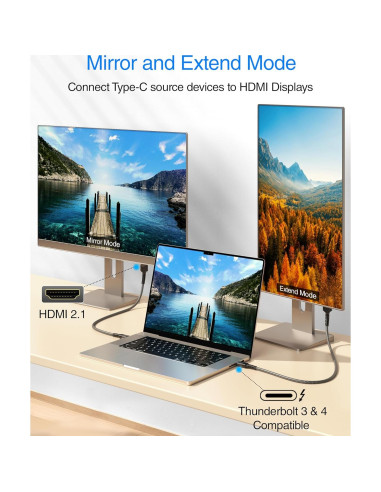 Cable USB C a HDMI BlueRigger 8K 1.83m 60Hz 48Gbps