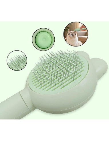 Cepillo Deshedding para Gatos y Perros Zoocozy Verde