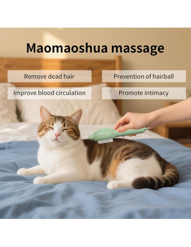 Cepillo Deshedding para Gatos y Perros Zoocozy Verde