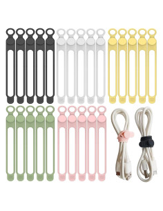 25 Sujetadores de Cable de Silicona XORVIDN Reutilizables 10.67cm