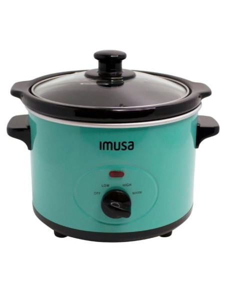 Cocina Lenta Eléctrica IMUSA 1.5 QT Cerámica Verde Azulado