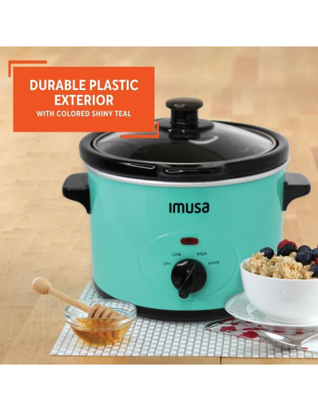 Cocina Lenta Eléctrica IMUSA 1.5 QT Cerámica Verde Azulado