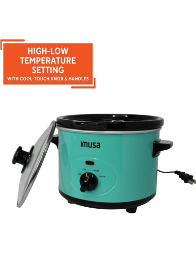 Cocina Lenta Eléctrica IMUSA 1.5 QT Cerámica Verde Azulado