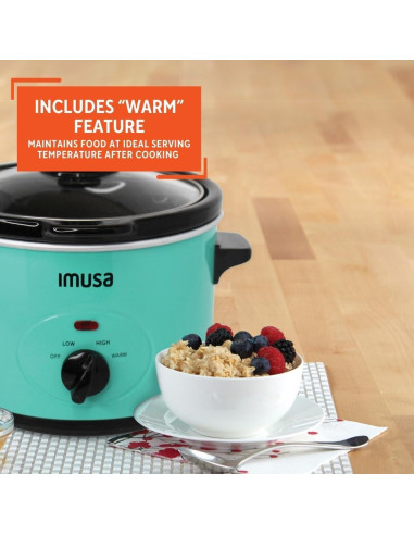 Cocina Lenta Eléctrica IMUSA 1.5 QT Cerámica Verde Azulado