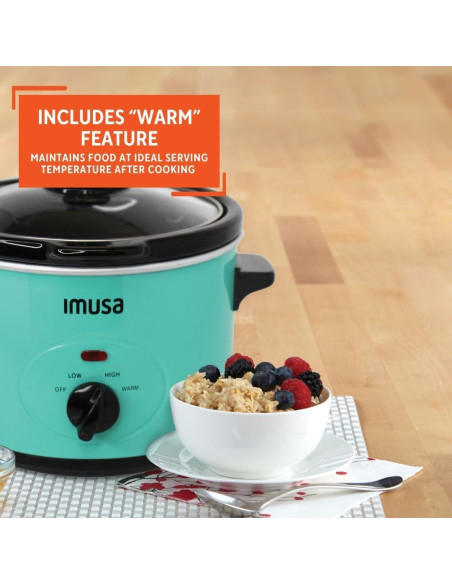 Cocina Lenta Eléctrica IMUSA 1.5 QT Cerámica Verde Azulado