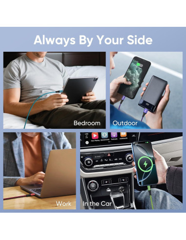 Cable USB C Boenoea 3 m Carga Rápida 4 Piezas Multicolor