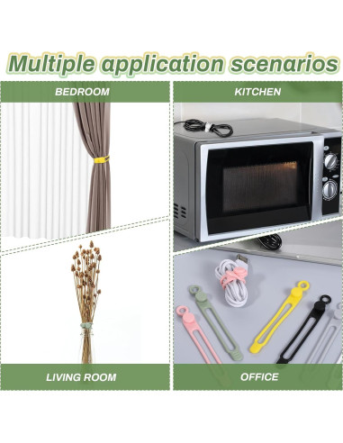 18 Sujetadores de Cable de Silicona JJUNW - Organizador Multifuncional