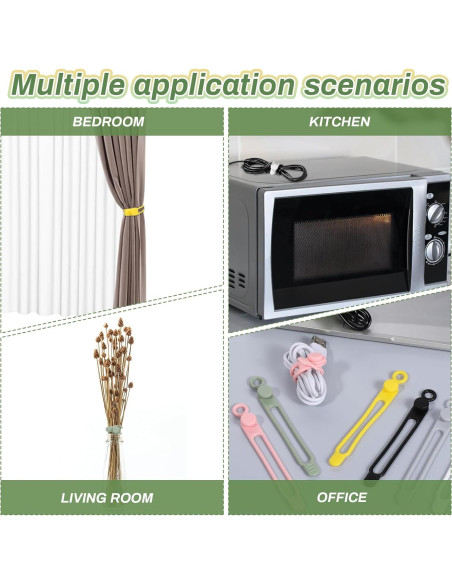 18 Sujetadores de Cable de Silicona JJUNW - Organizador Multifuncional