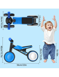 Bicicleta de Equilibrio ESPRAY Azul para Bebés 12-24 Meses 2