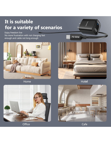 Cargador Rápido Super 45W USB-C con Pantalla LED - Negro