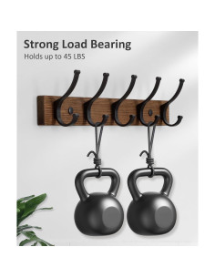 Perchero de Pared Optish 5 Ganchos Madera Marrón 41.91x5.08cm 2