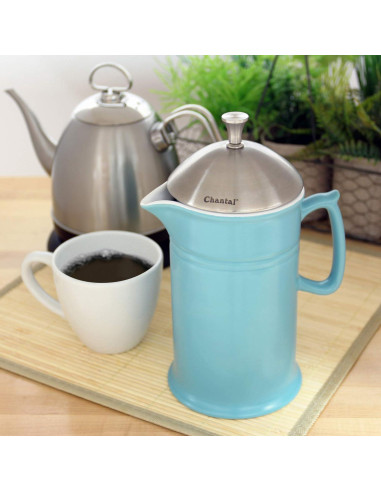 Prensa Francesa de Cerámica Chantal 28 oz Aqua con Émbolo