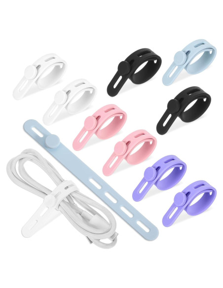 10 Correas de Cable de Silicona Reutilizables Xinjoduz 13 cm