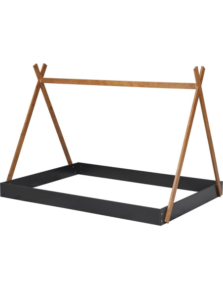 Cama Tipi de Madera Completo Mirightone para Niños Negra