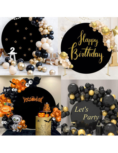 Fondo Redondo Negro 2.2m Jditngp para Fotografía y Decoración