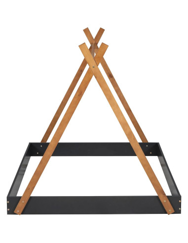 Cama Tipi de Madera Completo Mirightone para Niños Negra