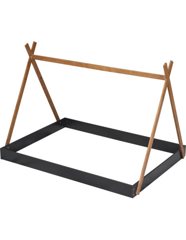 Cama Tipi de Madera Completo Mirightone para Niños Negra