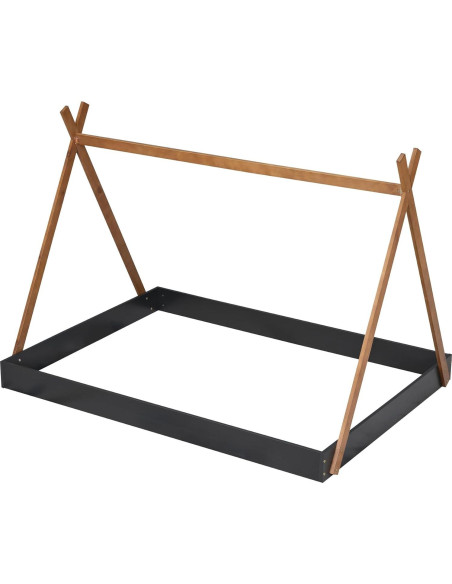 Cama Tipi de Madera Completo Mirightone para Niños Negra