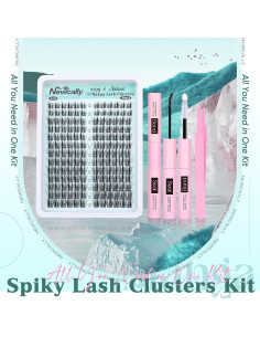 Kit de Pestañas en Racimo Newcally 10-16mm DIY Natural 2