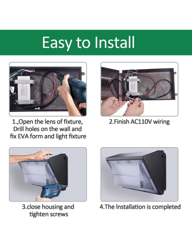 Luz de Paquete de Pared LED Tesoorda 80W 10500LM IP65