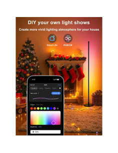 Lámpara de Pie LED RGB Sotipevs 147 cm Control Remoto 2