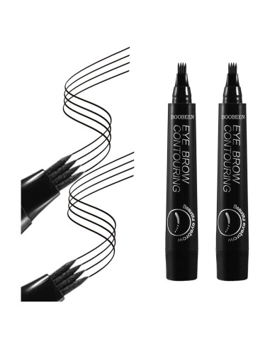 Lápiz de Cejas Microblading Boobeen 2 Pcs Impermeable