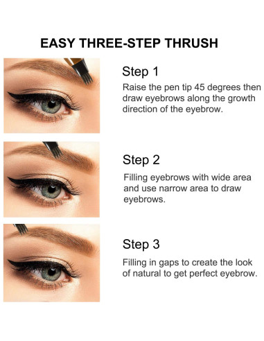 Lápiz de Cejas Microblading Boobeen 2 Pcs Impermeable