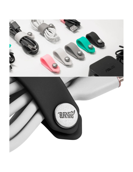 10 Pcs Correas de Silicona ELFRhino para Organizar Cables