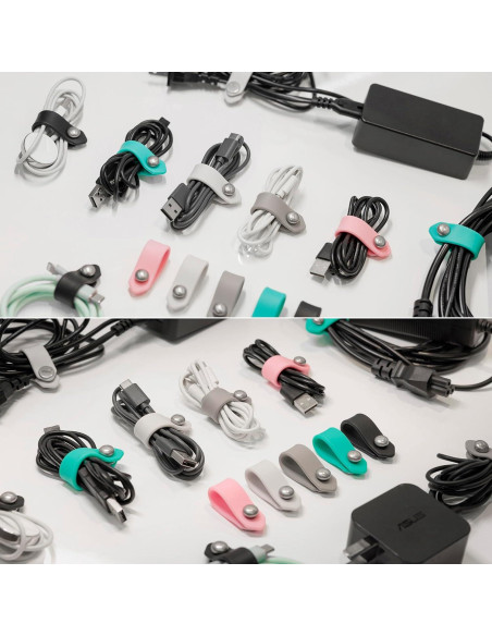 10 Pcs Correas de Silicona ELFRhino para Organizar Cables