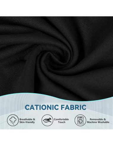 Juego de Cojín de Asiento y Almohada Lumbar JIPORIER Negro