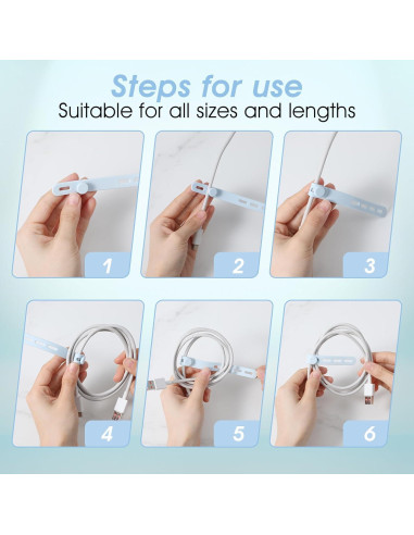 10 Correas de Cable de Silicona Reutilizables Xinjoduz 13 cm