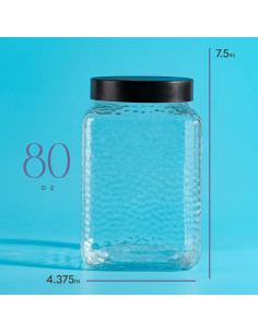 Tarro de Vidrio Grande Kitchentoolz 80oz con Tapa Metal Negra 2