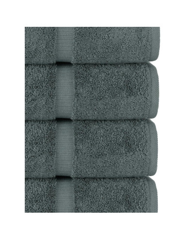 Juego de 4 Toallas de Baño Premium Algodón Turco Chakir Gris