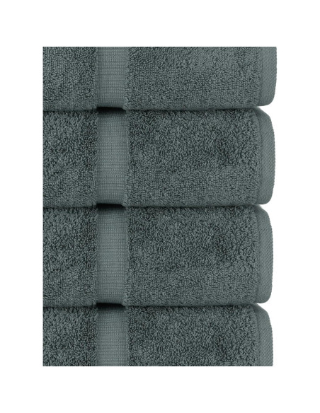 Juego de 4 Toallas de Baño Premium Algodón Turco Chakir Gris