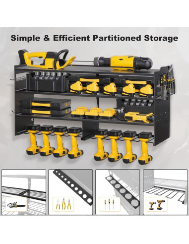 Organizador de Herramientas Oviitech Montaje en Pared 4 Niveles