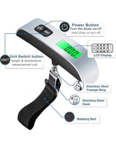 Báscula de Equipaje Digital Shaoguang 50kg Pantalla LCD Negra 2