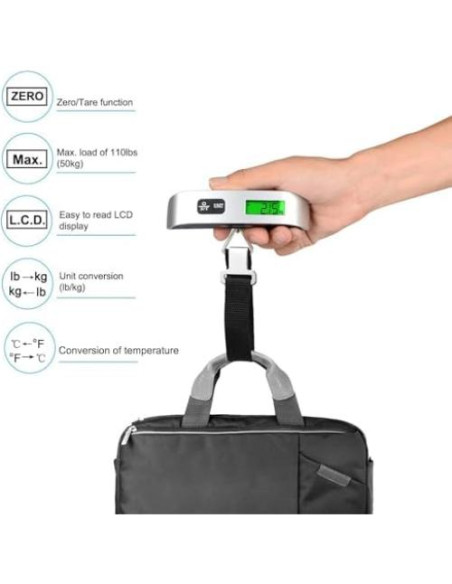 Báscula de Equipaje Digital Shaoguang 50kg Pantalla LCD Negra