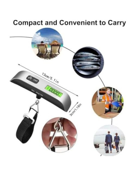 Báscula de Equipaje Digital Shaoguang 50kg Pantalla LCD Negra