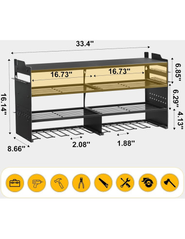 Organizador de Herramientas Oviitech Montaje en Pared 4 Niveles