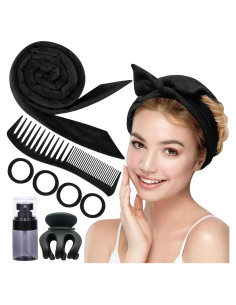 Conjunto de Rulos Sin Calor Ailsa 8 Piezas Terciopelo Negro