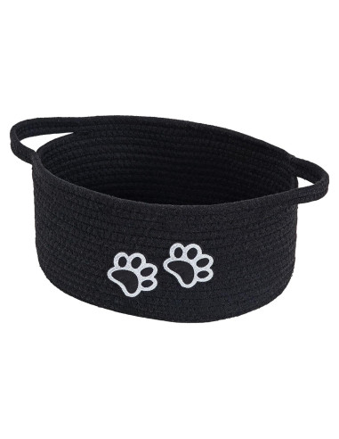 Cesto Organizador de Cuerda de Algodón Hanshu con Huella 30x20 cm